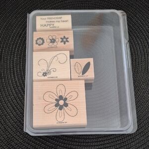 STAMPIN' UP! Retired 2006 'Friendship Blooms' Stamp Set, Set of 5 Stamps